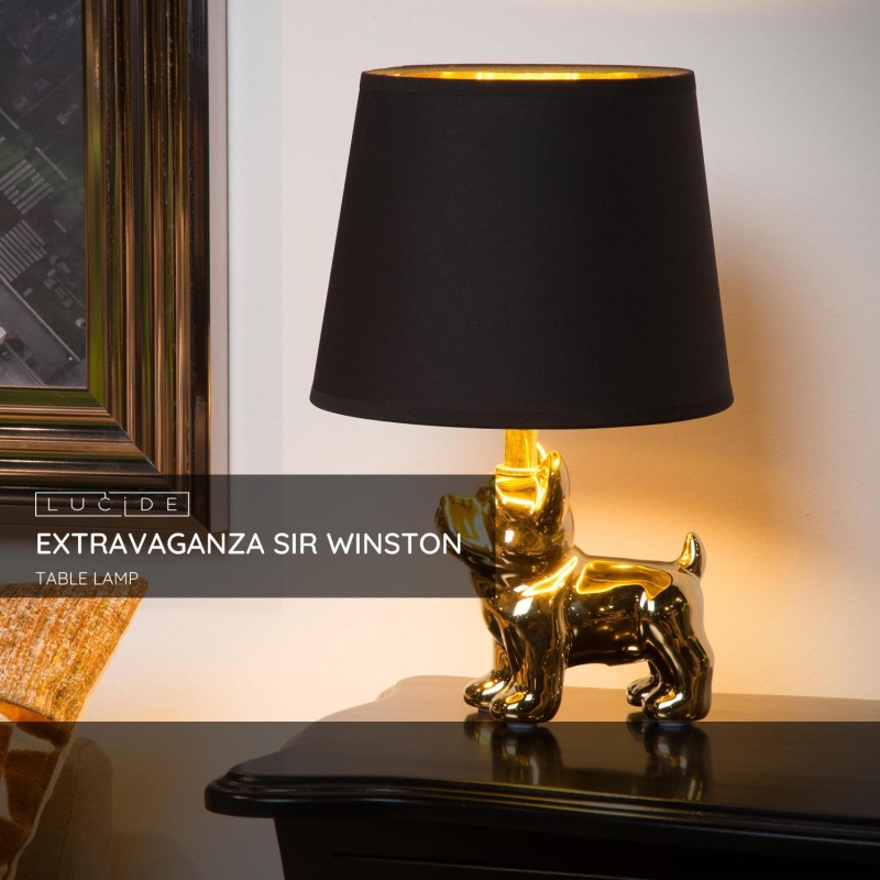 Lucide EXTRAVAGANZA SIR WINSTON - Stolná lampa - 1xE14 - Zlatá